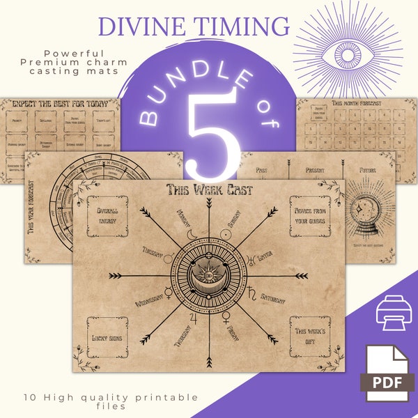 5 außergewöhnliche Divine Timing Charm Boards, ideal für Charms, Runen, Kristalle, Tarot, Orakel