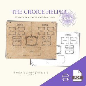 Charm casting mat The Choice Helper for charms runes bones dice lithomancy for fortune tellers and tarot - Printable file