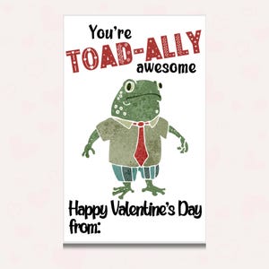 Téléchargement pour la classe Saint-Valentin beau crapaud jeu de mots blague adorable affirmation de soi carte signet autocollant aimant bricolage enfants amour note ami maman papa garçon