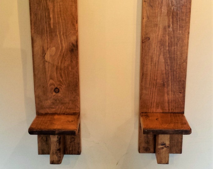 Wooden Wall Shelf Wood Shelves Wooden Wall Sconces Wall Etsy UK