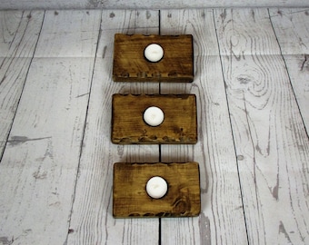 Wooden candle holder - Set of three - wooden tealight holder - tealight holder Valentines - candle - wedding present -  Anniversary