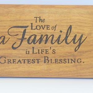 family love - oak sign - oak plaque - personalised -  rustic wall art - room decor  - christmas present - house warming - best friend
