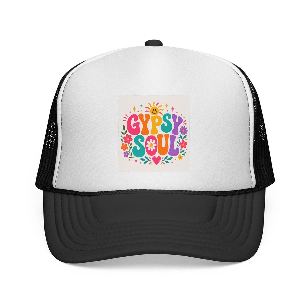 Gypsy Soul Trucker Hat, Boho Floral Cap, Retro Hippie Hat, Summer ...