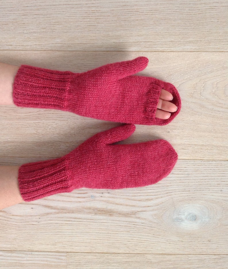 Hand knitted mittens Warm winter mittens Stylish arm warmers Etsy