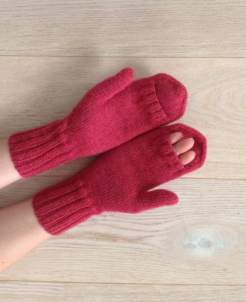 Hand knitted mittens Warm winter mittens Stylish arm warmers Etsy