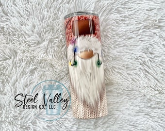 Gnome Tumbler, Christmas Gnome Tumbler, Christmas light tumbler, Christmas Tumbler