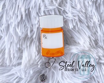 Carrete de credencial para frasco de pastillas, carrete de credencial de farmacia, carrete de credencial de técnico de farmacia, carrete de credencial de farmacéutico