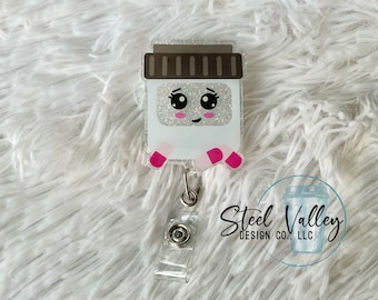 Carrete de credencial para frasco de pastillas, carrete de credencial de farmacia, carrete de credencial de técnico de farmacia, carrete de credencial de farmacéutico