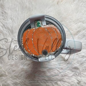 Pumpkin lid topper, Fall Lid Topper, Halloween Lid Topper, Tumbler lid topper