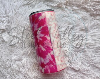 Pink Ribbon tie dye tumbler