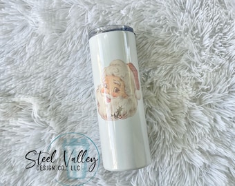 Vintage Santa Tumbler, Santa Tumbler, Christmas Tumbler