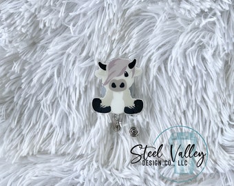 Cow Pediatric Badge Reel, Cow Badge reel, Pediatric Badge reel, Baby Cow Badge Reel