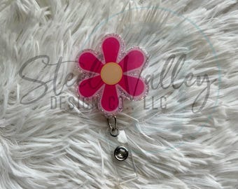 Porta credencial de margarita, porta credencial de flor, porta credencial de verano