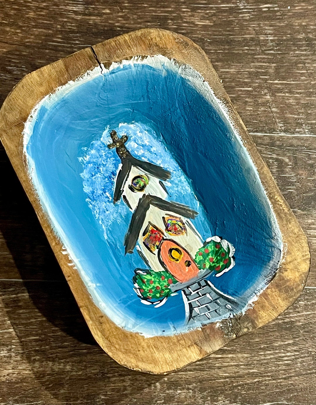 Hand Painted Dough Bowl small - Etsy
