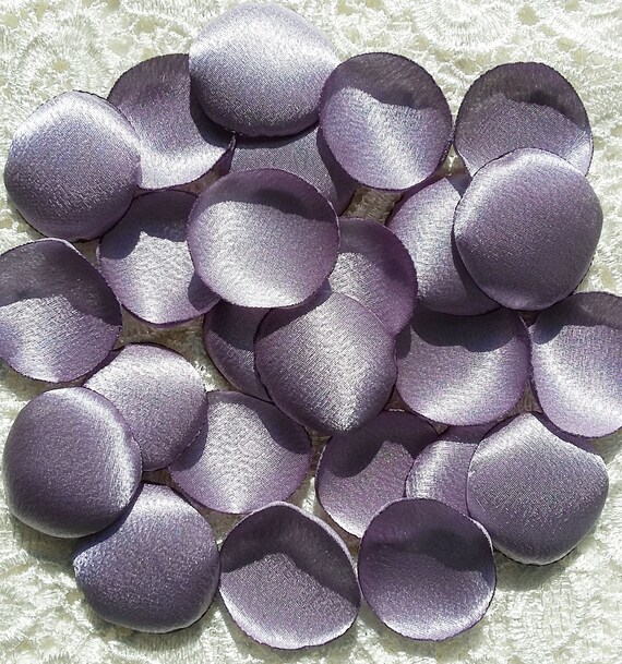 Satin Fabric Petals Lilac Gray Wedding Rose Petals Bridal Etsy