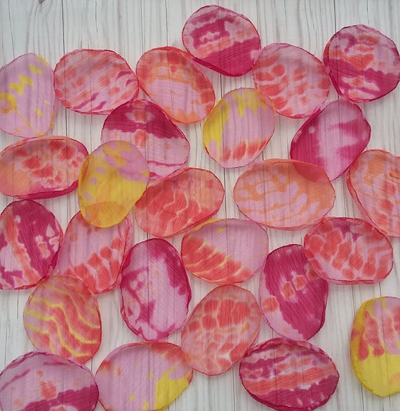 Tie Dye Satin Rose Petals Table Scatter Wedding Table Decor Etsy