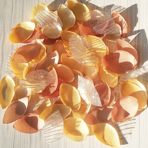 Gold Fabric Leaves: Satin & Organza Appliques, Thanksgiving Table Decor