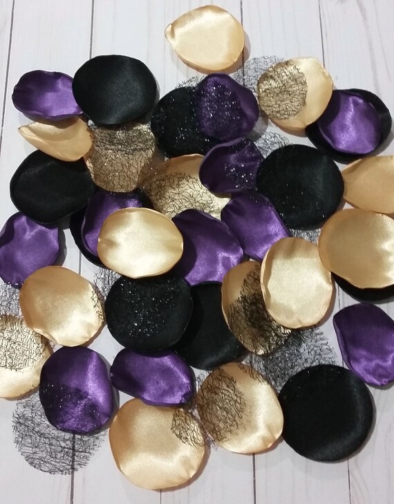 Purple Gold Black Fabric Petals Satin Rose Petals African Etsy