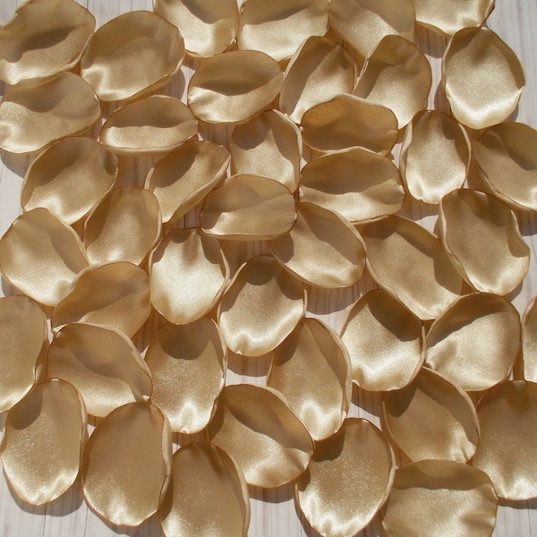 Antique Gold Satin Rose Petals for Wedding Decor, Flower Girl Baskets, Cake Table, Flower Craf Supplies, Scrapbook Artificial Silk Petals