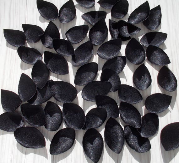 Black Leaf Shapes, Fabric Leaf Appliques, Goth Wedding Decor, Halloween