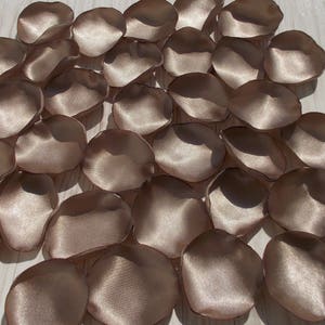 Dark Bronze Satin Rose Petals: Hand-Cut Fall Wedding Decor