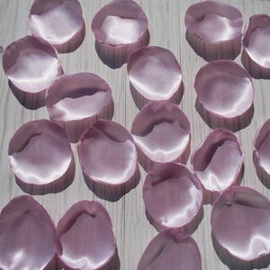 Pink Satin Rose Petals: Hand-Singed Wedding Table Scatter
