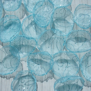 Light Blue Glitter Petals, Baby Boy Shower, Wedding Rose Petals, Sweetheart Table Scatter, Flower Girl Petals, Crafting Party Supply Petals