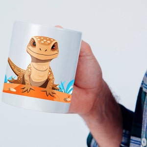 Cute Savannah Monitor Mug, Lizard Coffee Mug, Cute Lizard Gift, Monitor Lover, Gift for Her, Him