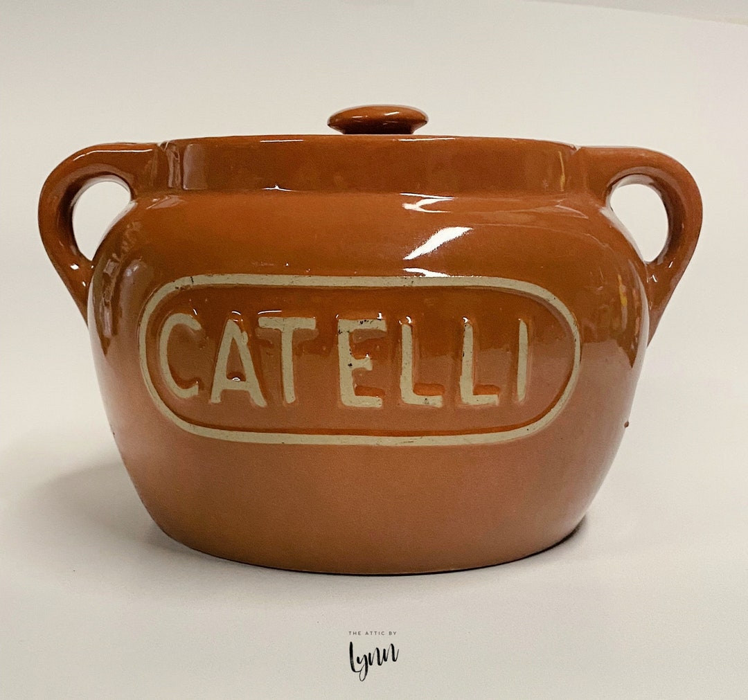 Catelli Promotional Ceramic Bean Pot Vintage 1930's Etsy