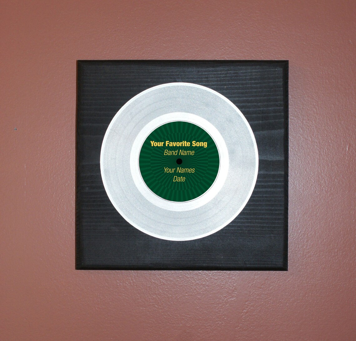 Silver Record Spray Painted 45 rpm Custom Name Date Etsy