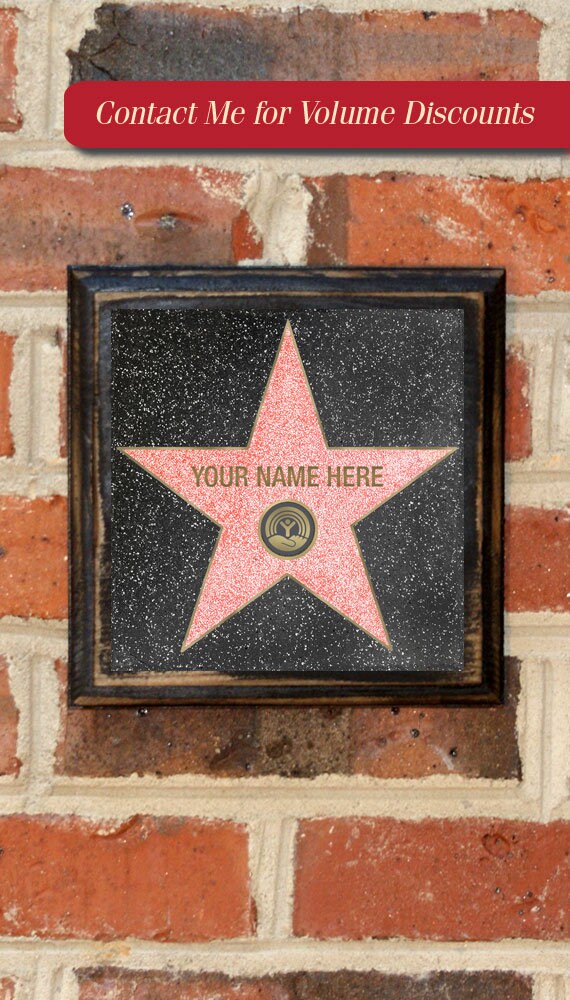 Custom Name Logo On Hollywood Star Wall Art Sign Plaque Etsy