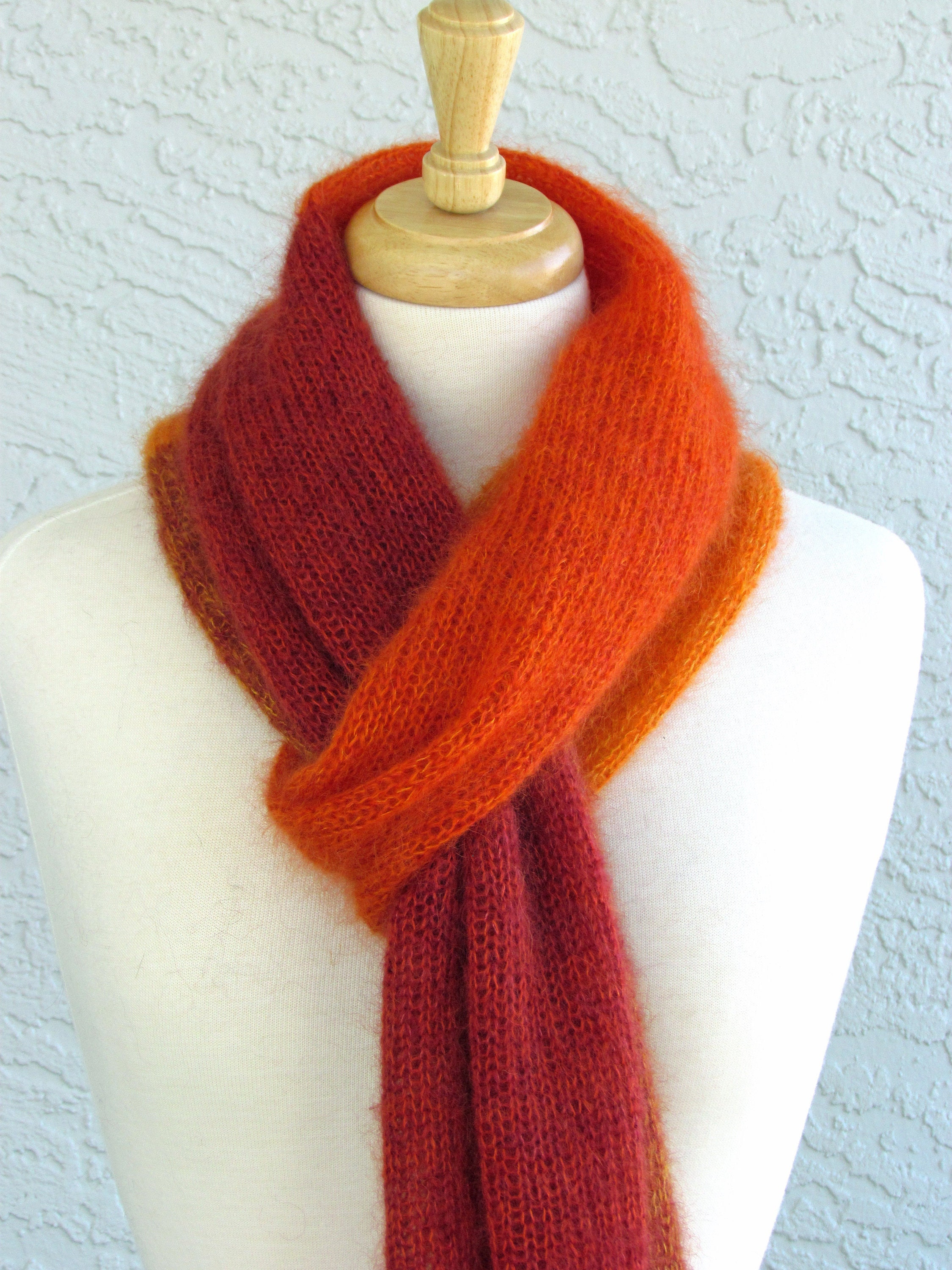 2 Scarf Handle Covers Warm Brown Gold Tangerine Special Order 