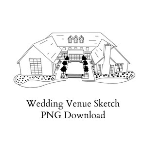 Custom Wedding Venue Drawing, Digital Venue Sketch for Wedding Invitations