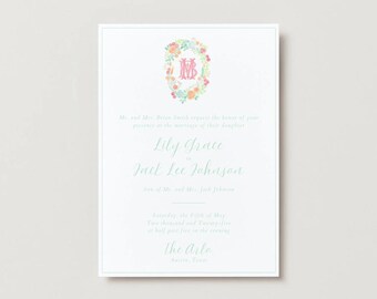 Wildflower Watercolor Wedding Invitation Template, Editable Canva Design (5x7 in)