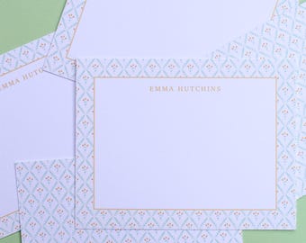 Personalized Tulip Trellis Stationery Set | Custom Greeting Cards