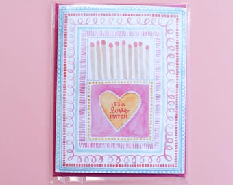 It's A Love Match! Card | Engagement and Wedding Greeting Card