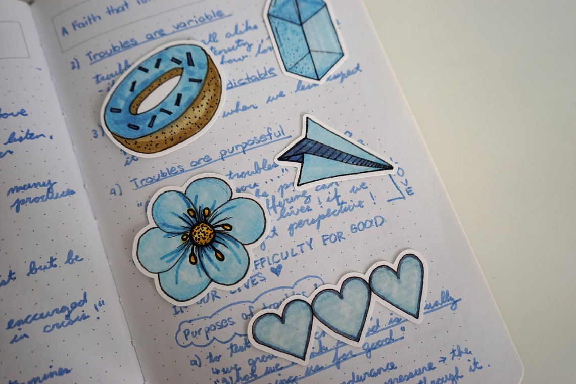 Blue Aesthetic Sticker Pack - Etsy