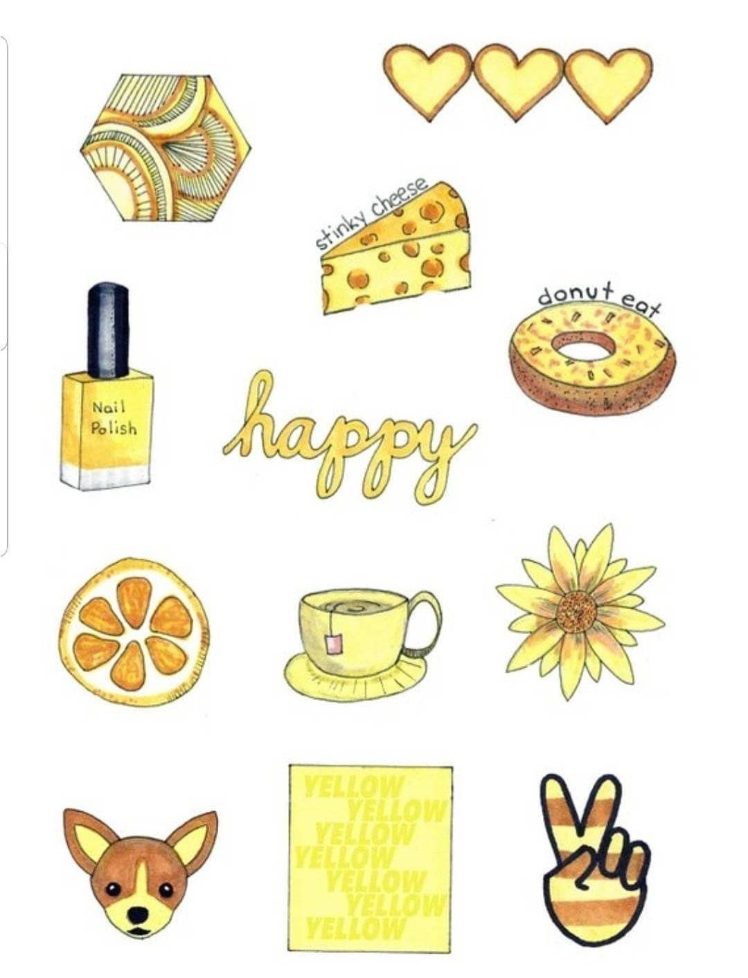 Mini Yellow Aesthetic Sticker Pack 