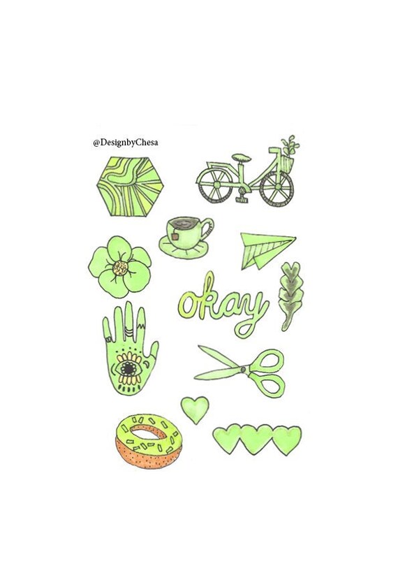 Soutien Embargo Tre Excit Green Aesthetic Stickers Journal Pincer