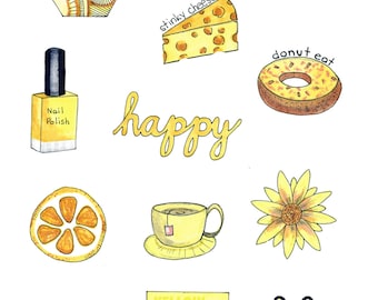 Yellow aesthetic sticker pack