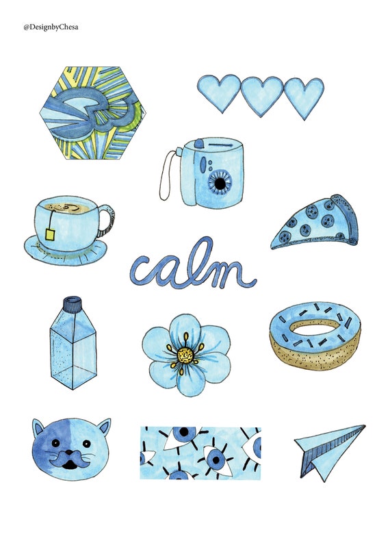 Blue Aesthetic Sticker Pack 