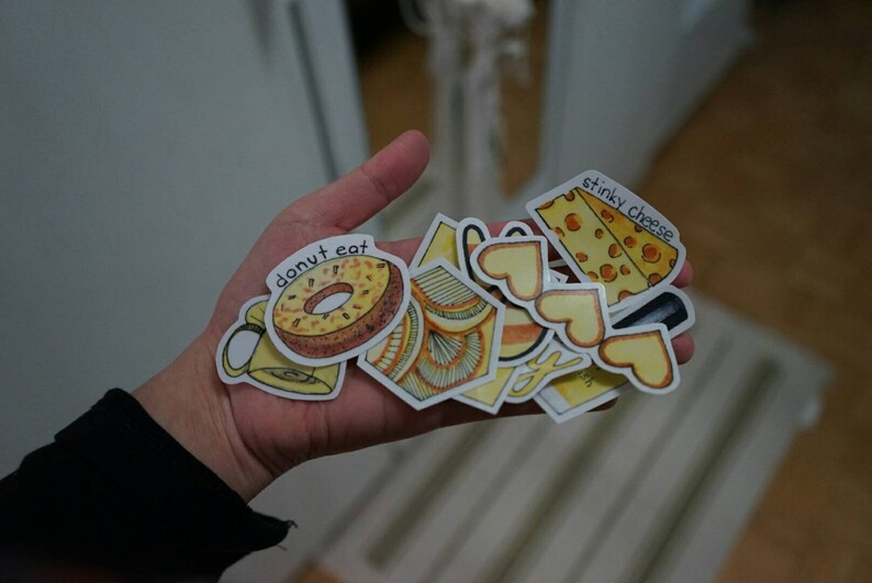 Yellow Sticker Eating Yellow Aesthetic Sticker Pack - Etsy Canada