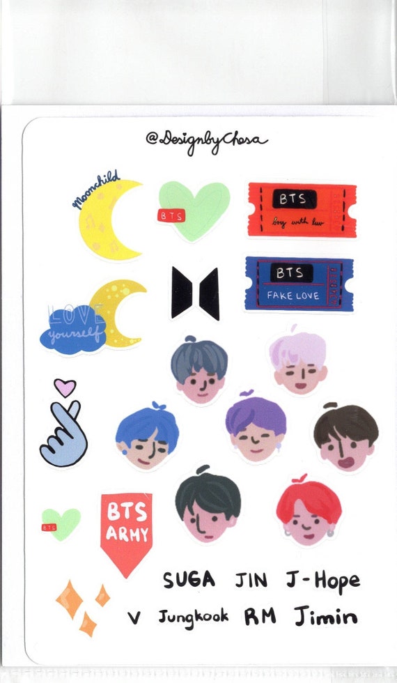Bts Mini Sticker Set Etsy