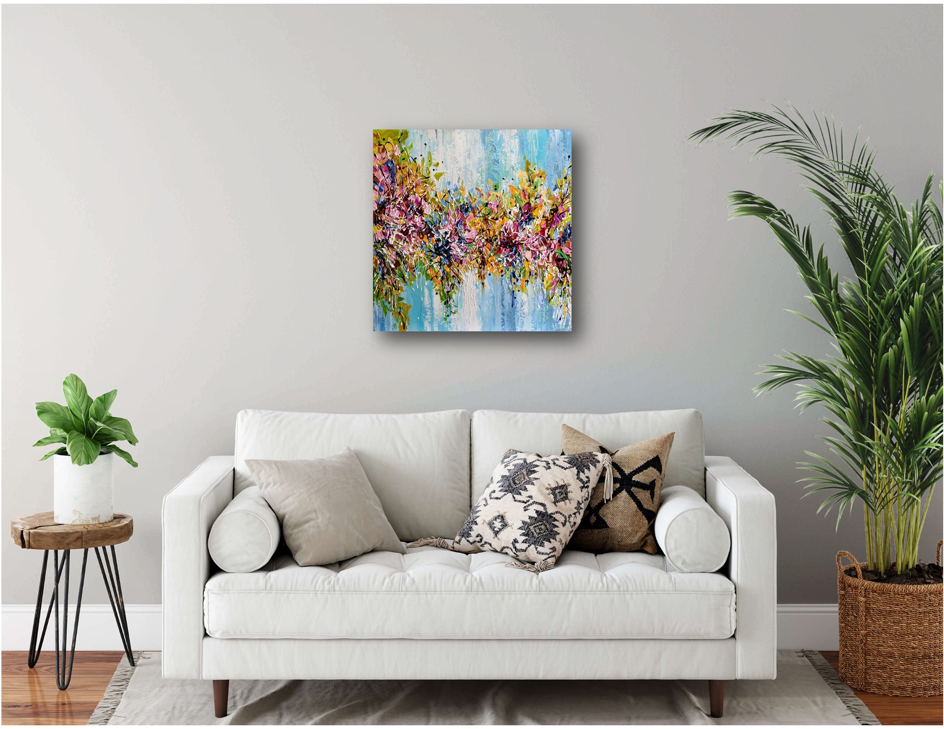 Abstract Floral Print of Palette Knife Painting Colorful - Etsy