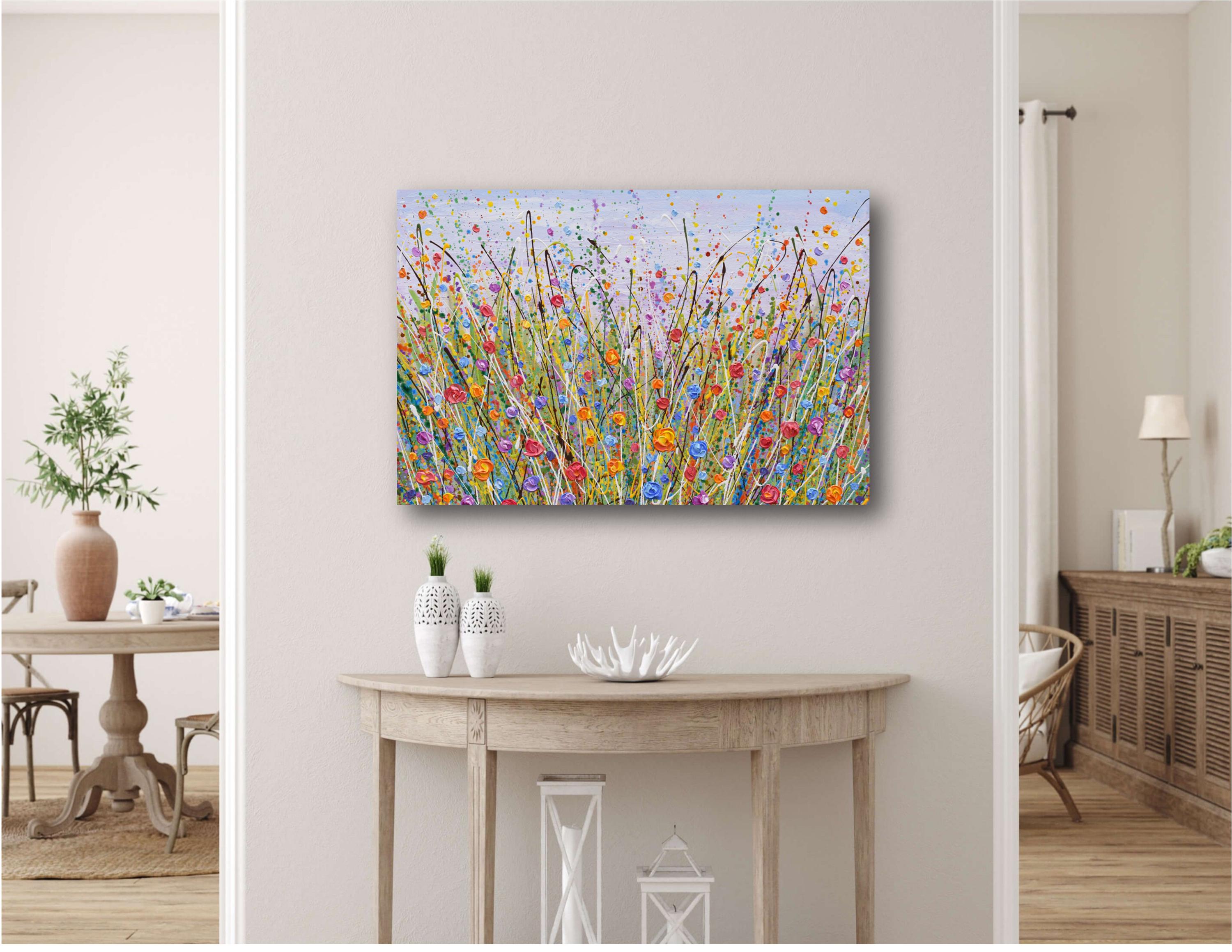 Colorful Wildflowers Wall Art Canvas PRINT, Large Floral Field ...