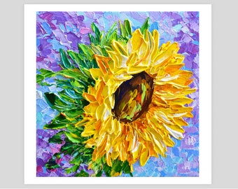 Sunflower Fine Art Print, Fall Wall Décor, Colorful Floral Wall Hangings, Van Gogh Inspired