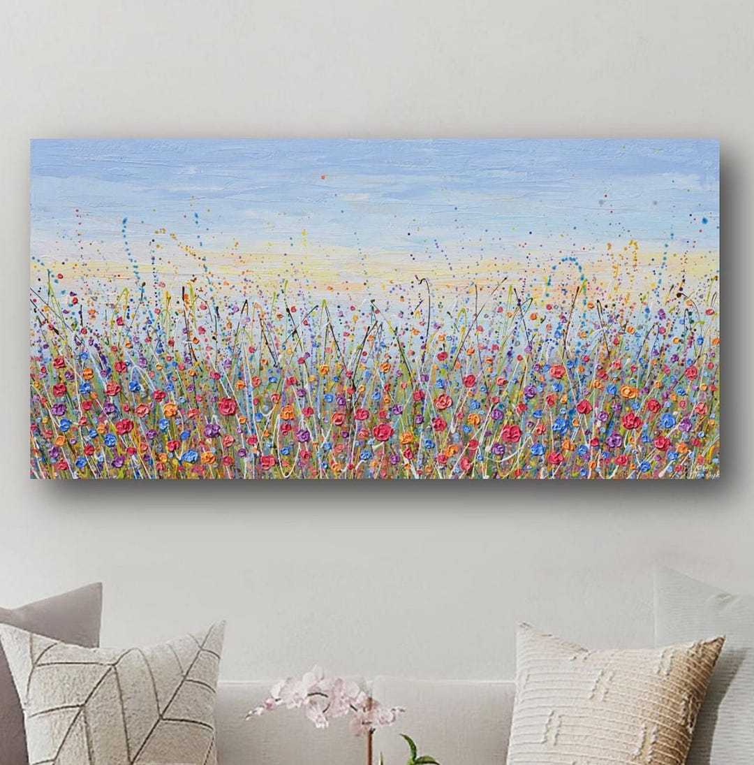Wildflower Meadow Canvas Print: Colorful Floral Wall Art - Etsy
