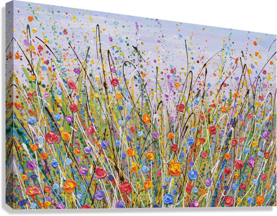 Colorful Wildflowers Wall Art Canvas PRINT, Large Floral Field ...