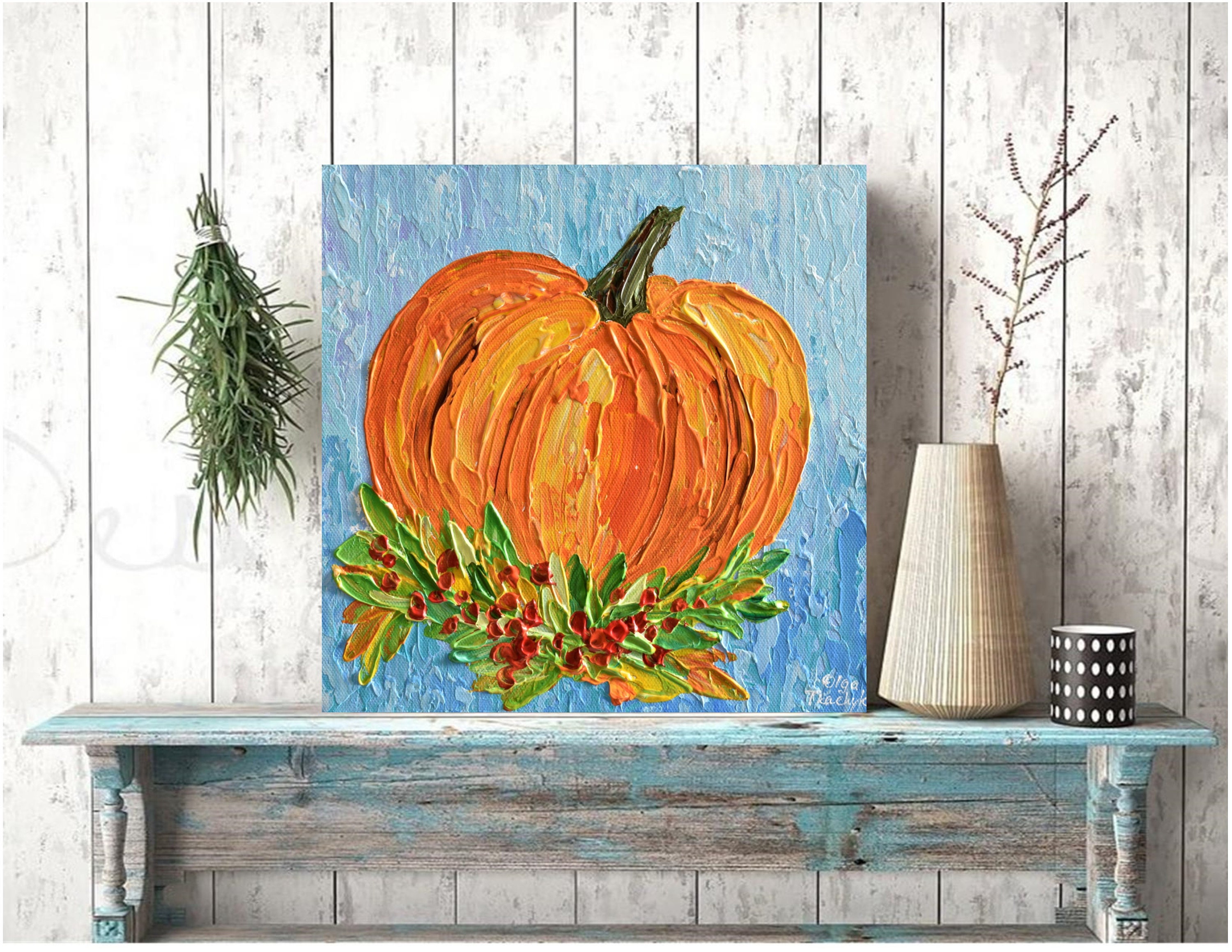 Impasto Pumpkin Painting 10 Halloween Art Fall Painting
