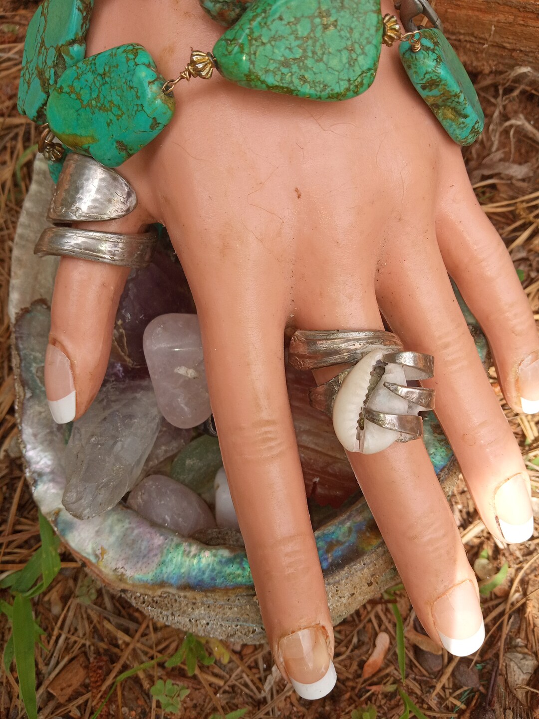 Silver Cowrie Shell Fork Wrap Around Ring - Etsy